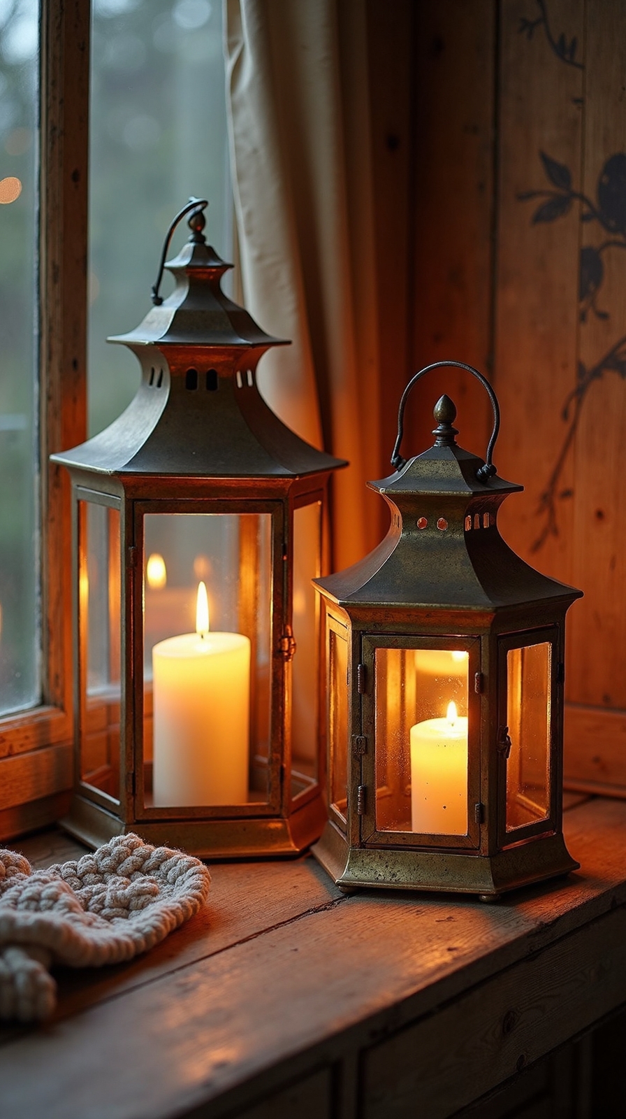 cozy vintage lantern lighting retreat