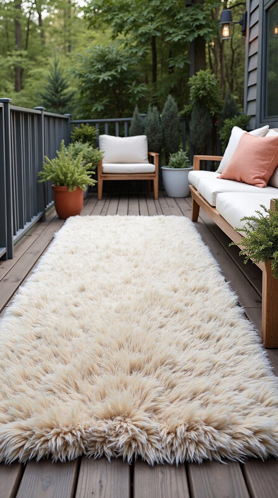 cozy weather resistant plush outdoor carpeting