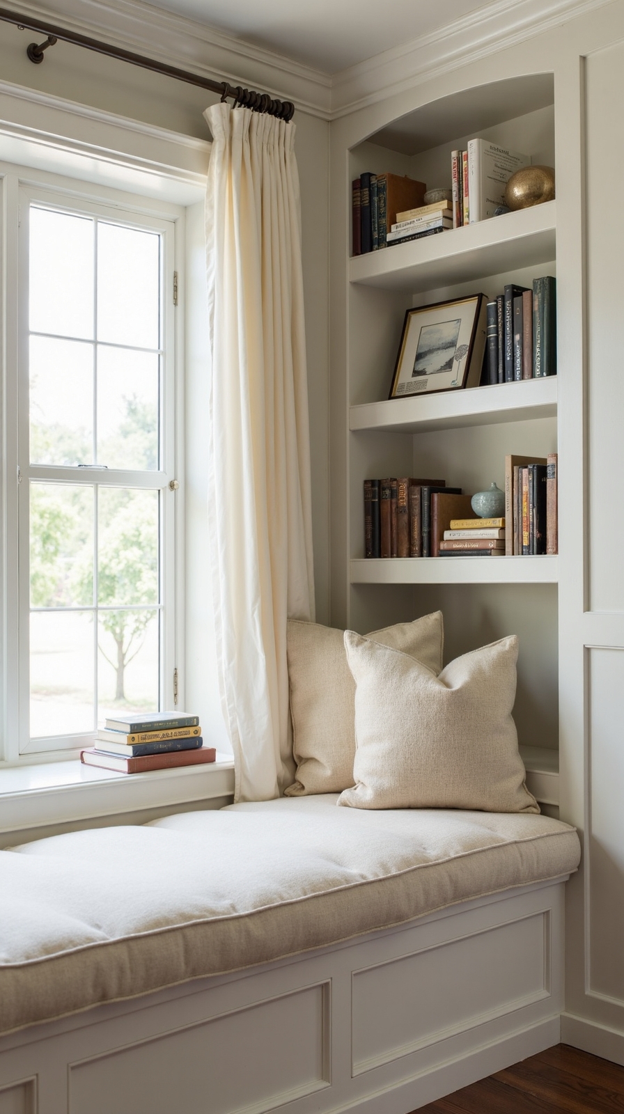 cozy white reading nook sanctuary