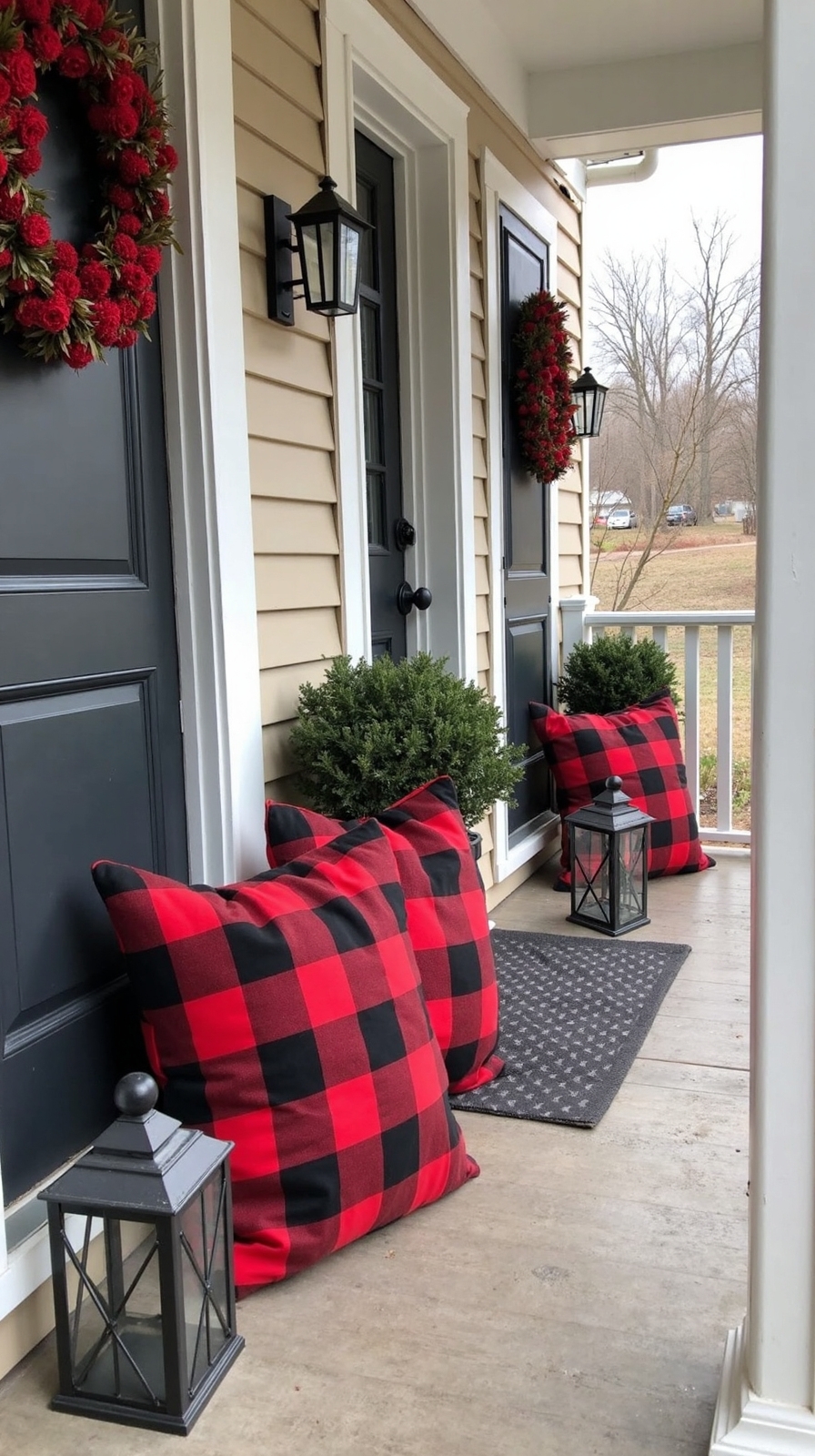 cozy winter cabin porch retreat