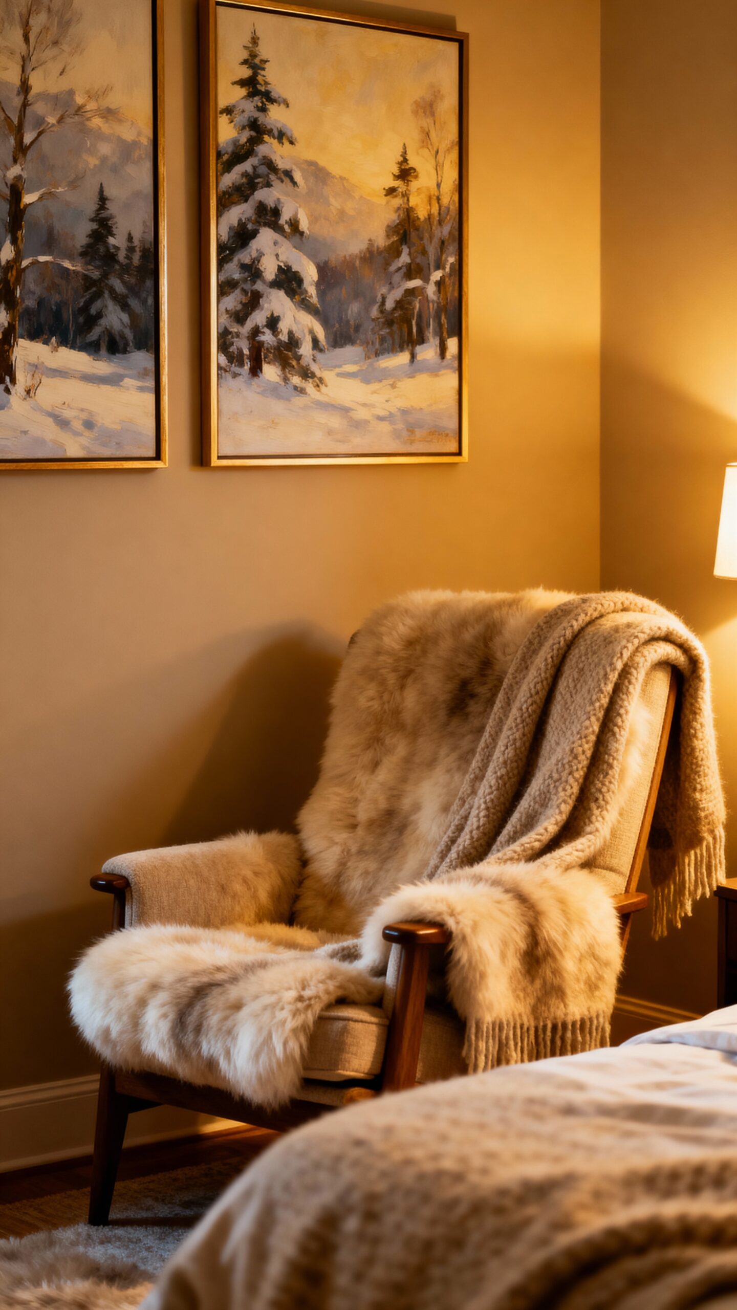 cozy winter landscape artwork decor