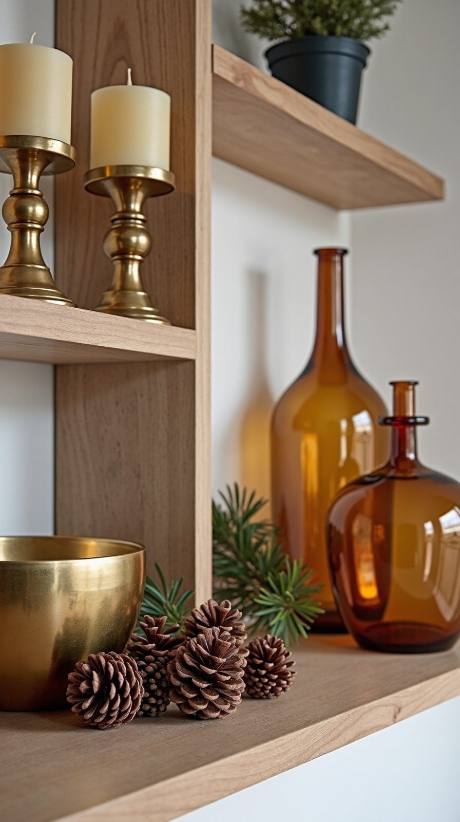 cozy winter metallic decor accents