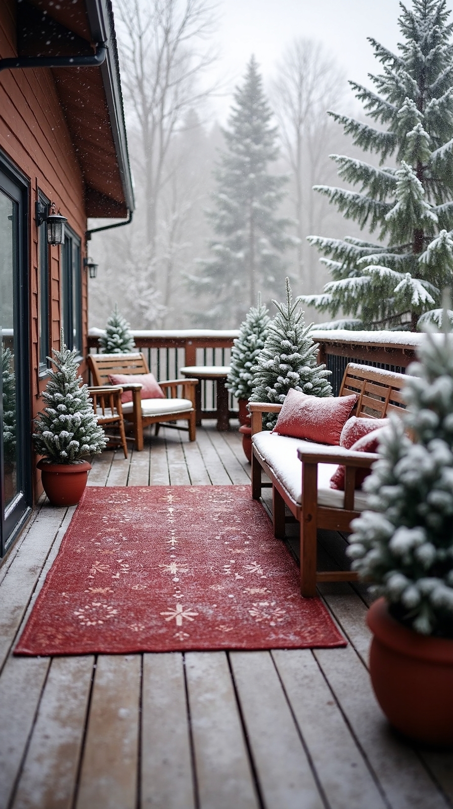 cozy winter outdoor rug refuge