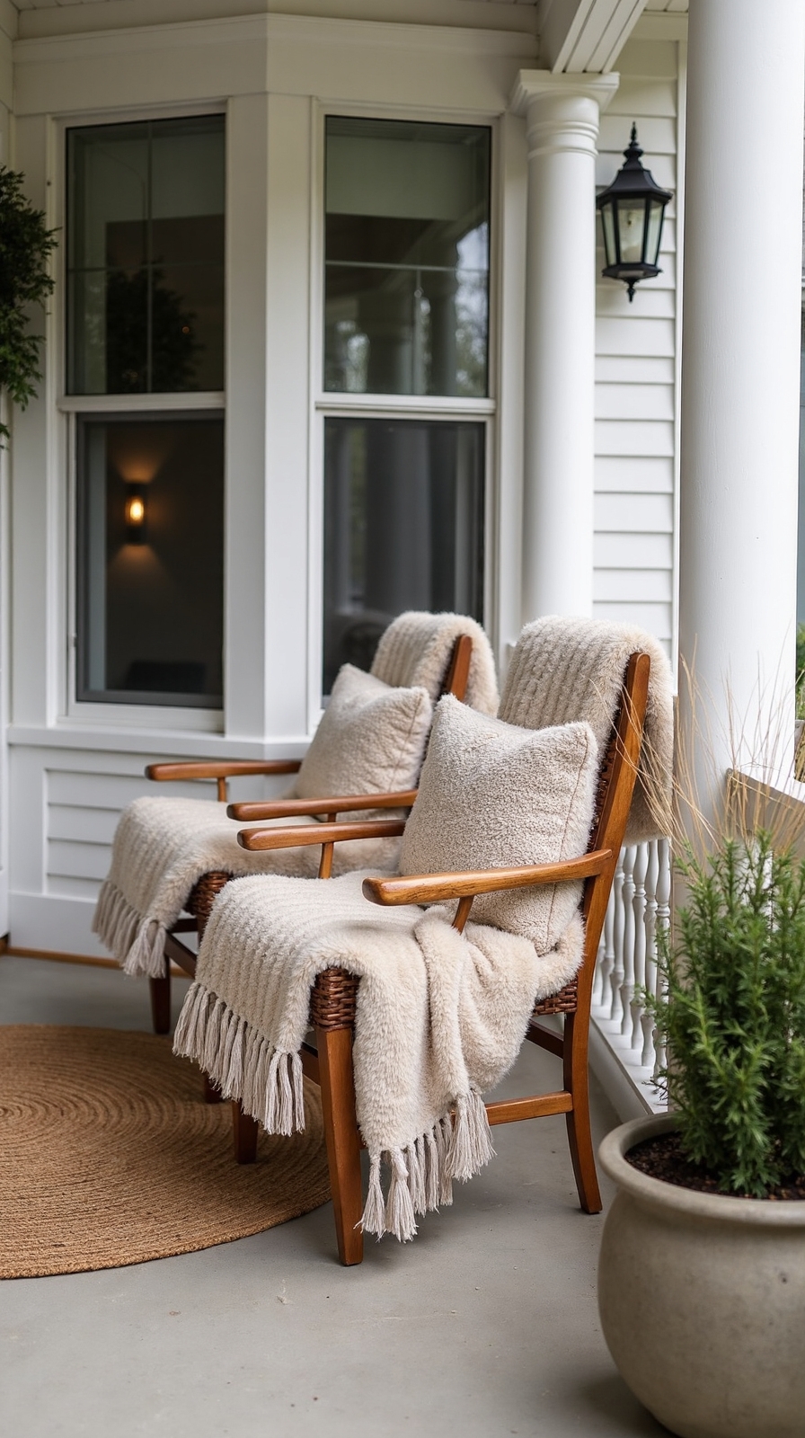 cozy winter porch retreat textures