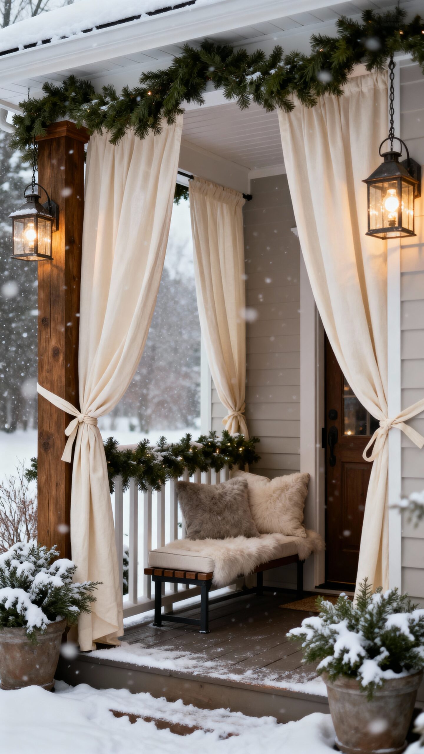 cozy winter porch wind protection