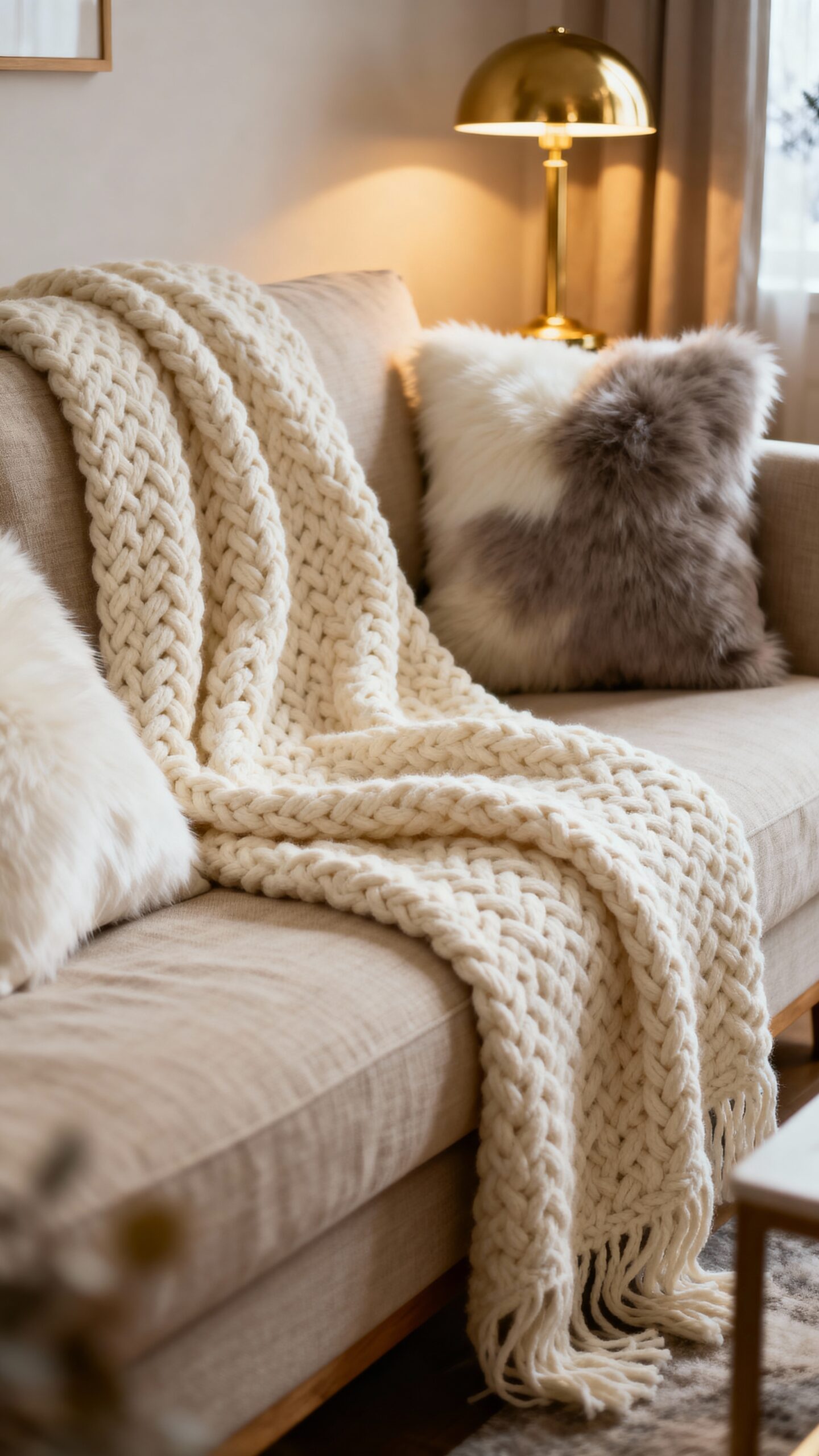cozy winter retreat with soft textures