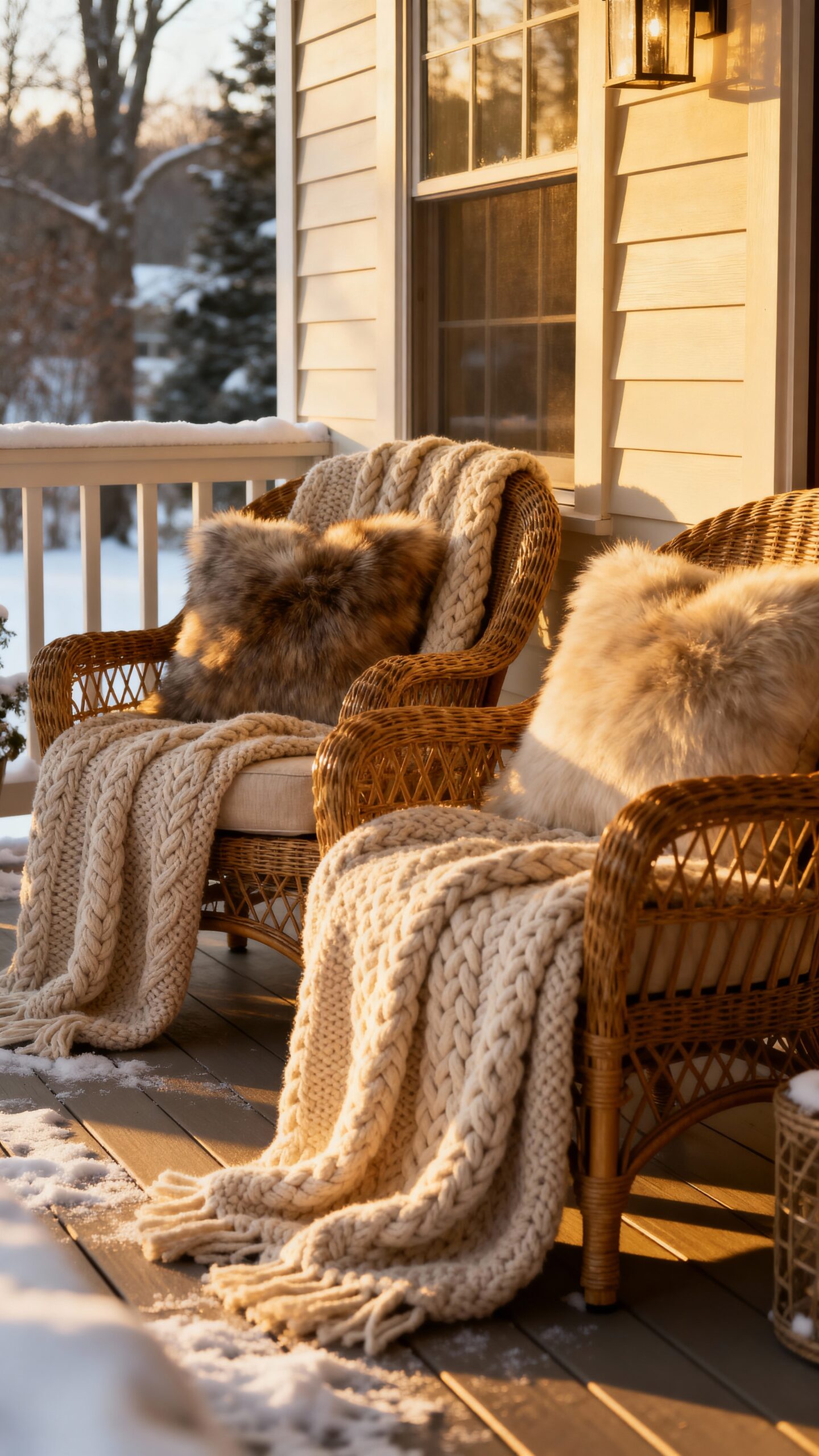 cozy winter textured outdoor retreat