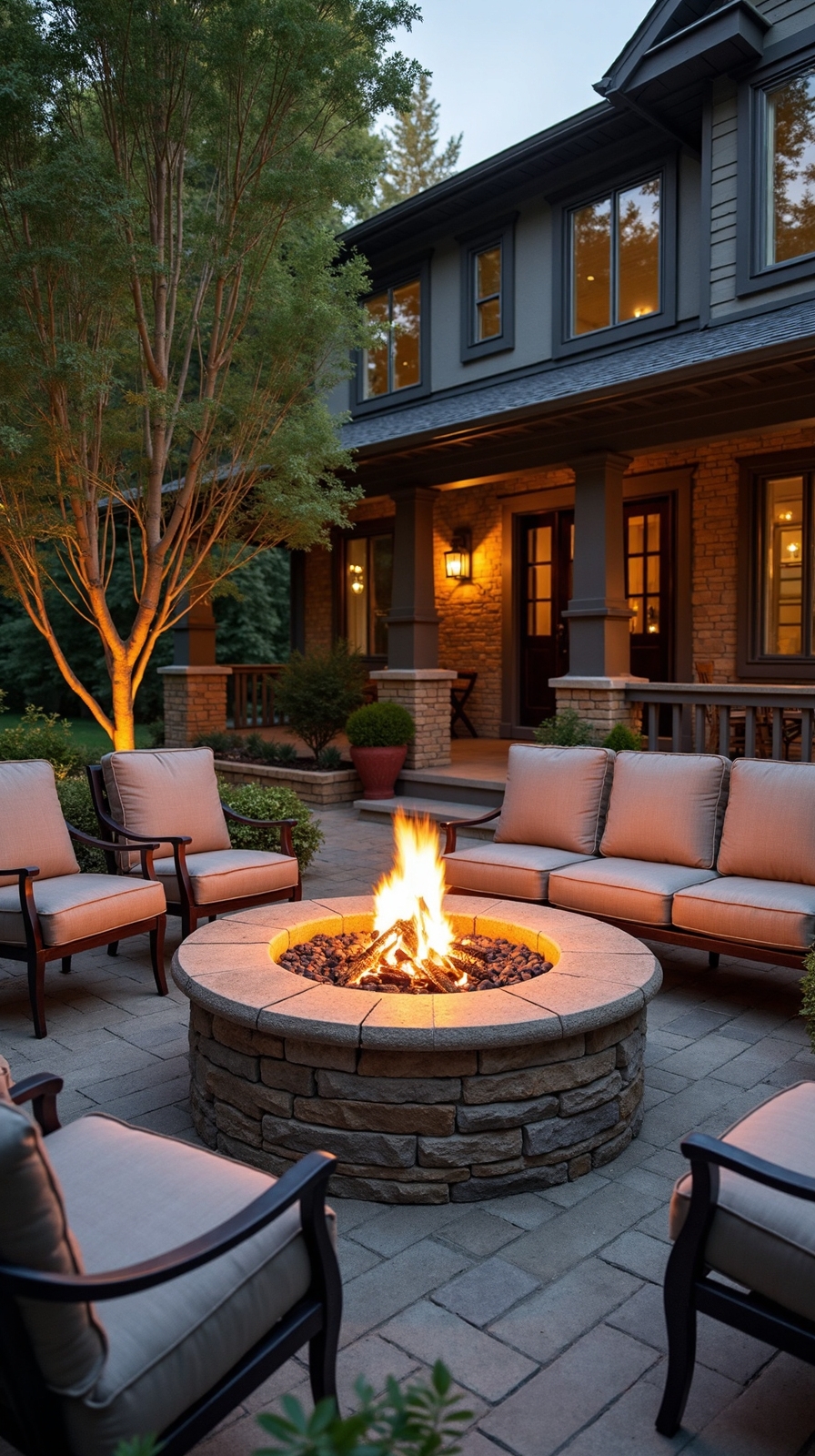 cozy year round outdoor fire feature