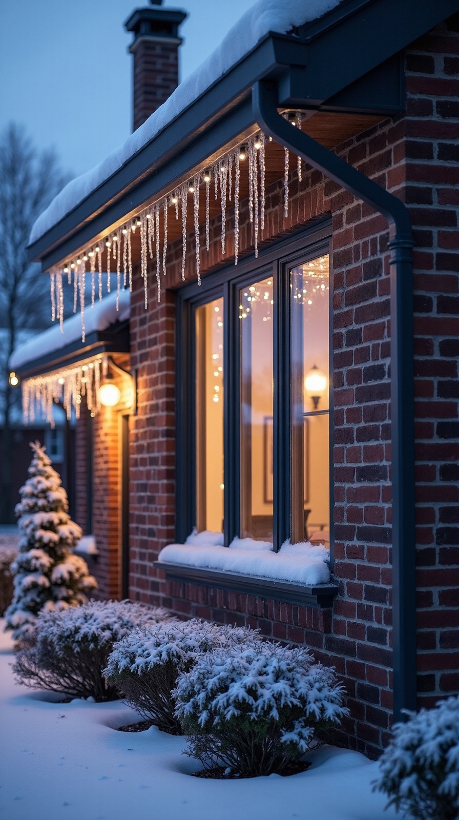 crystalline frozen waterfall window decor