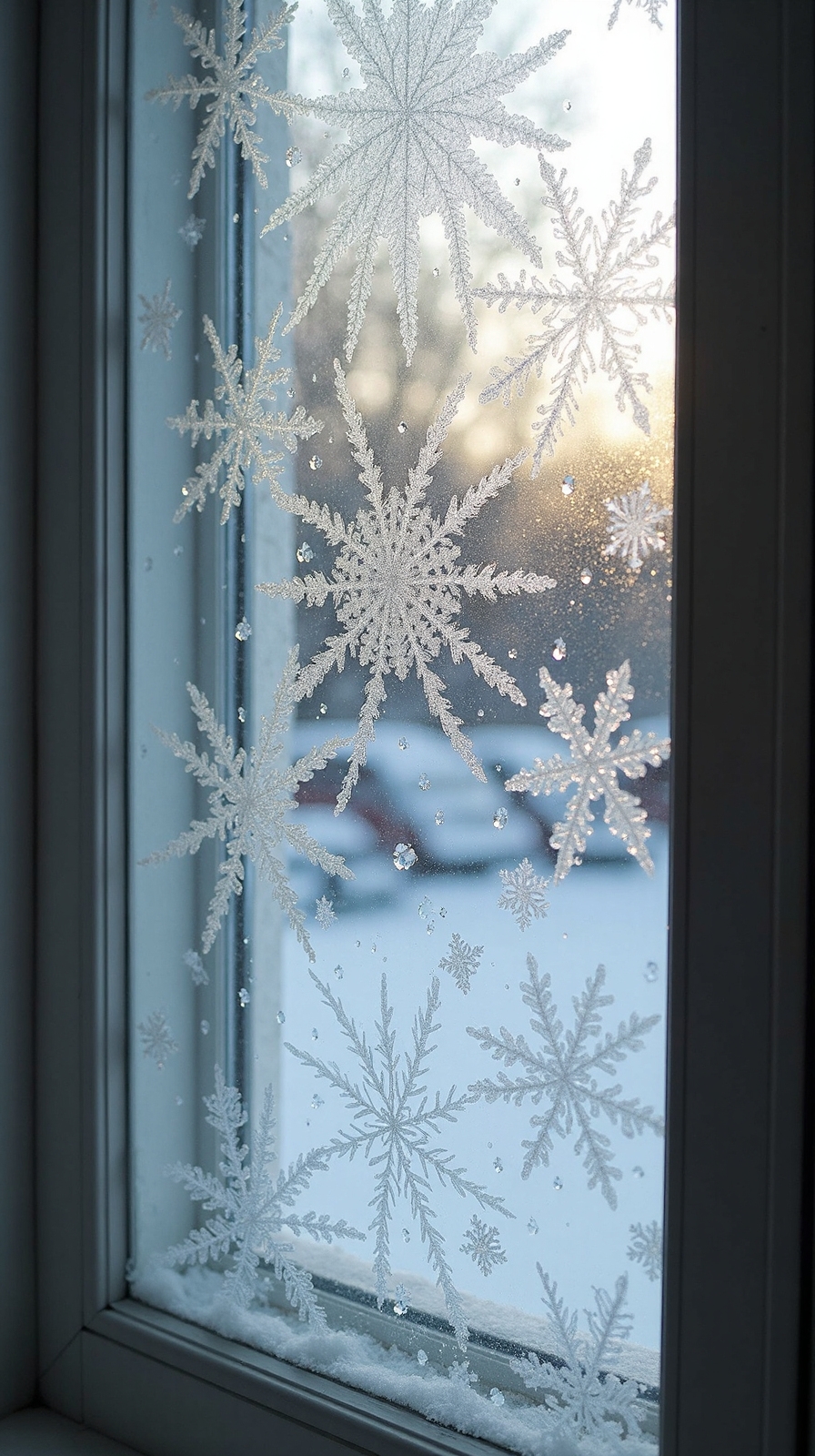 crystallized winter window art using epsom salt