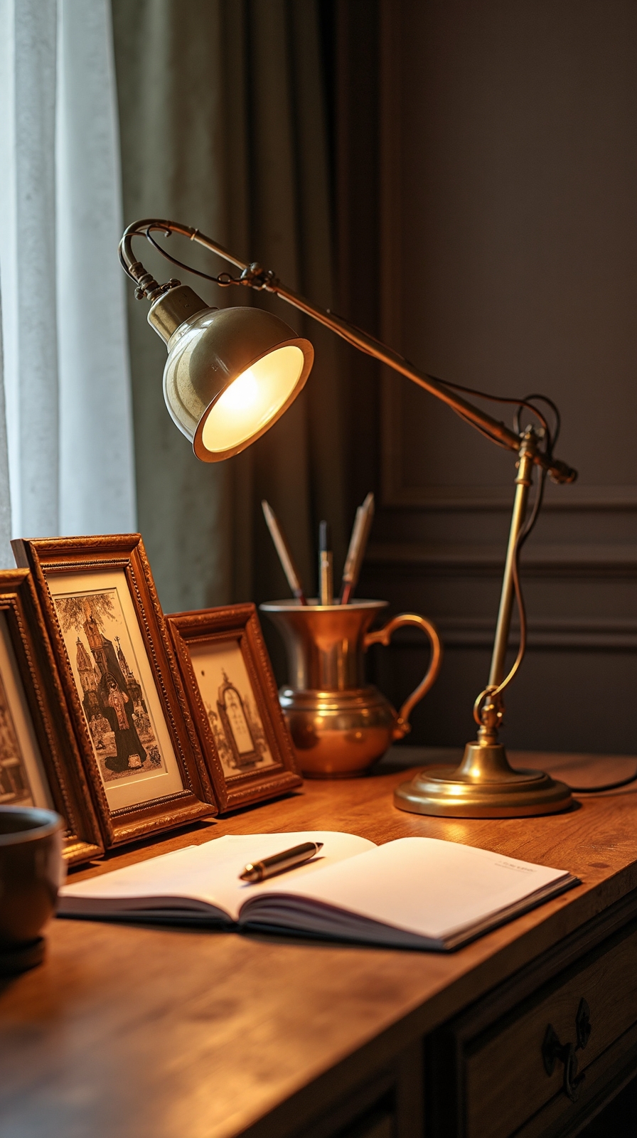 curated metallic bohemian workspace accessories