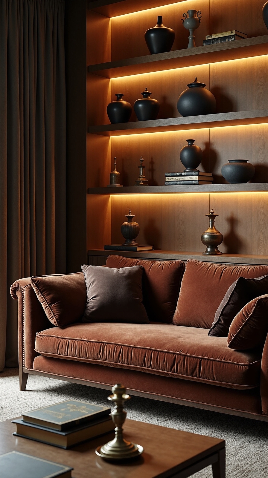 curated vintage book shelf displays