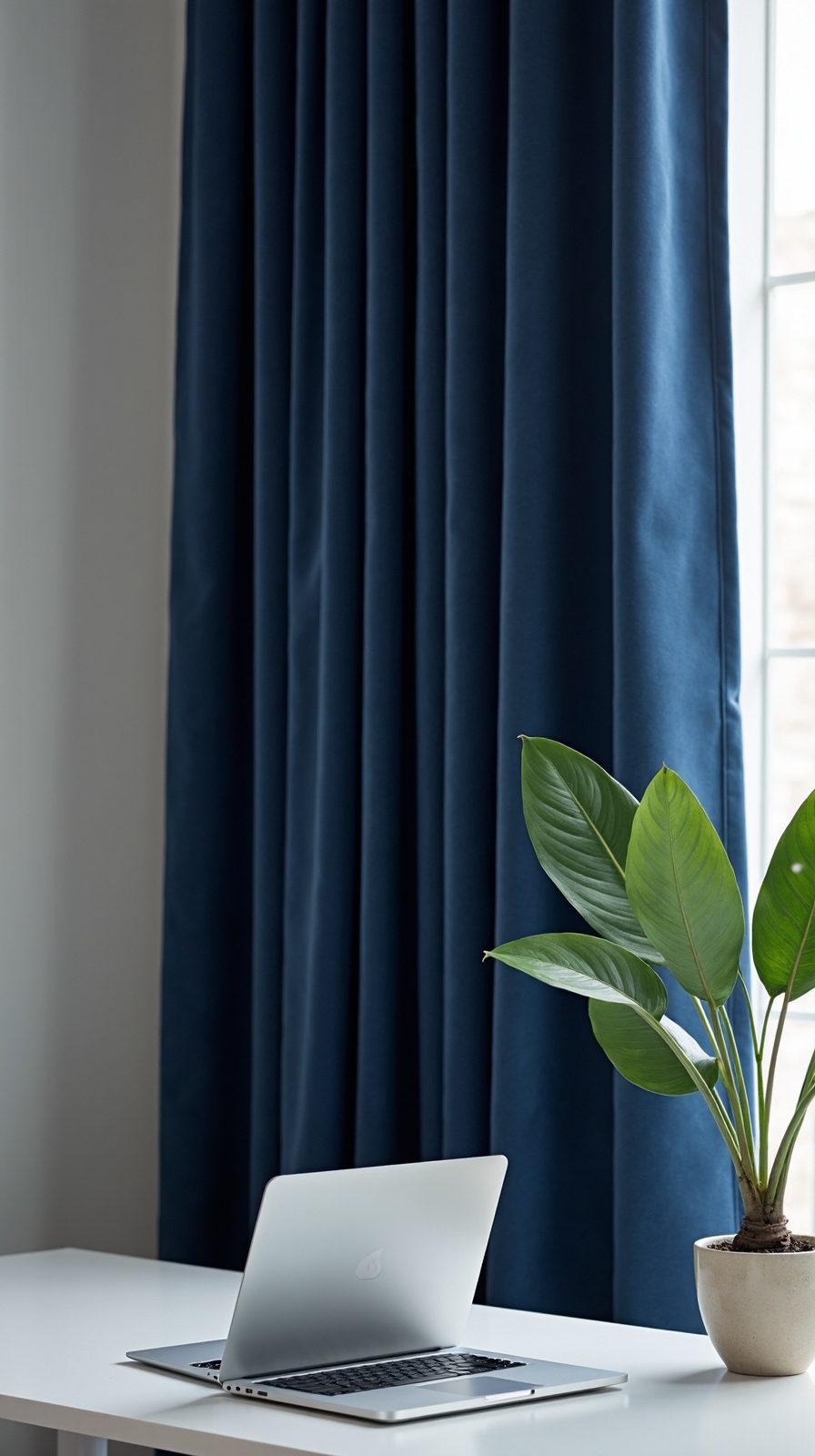 curtains or drapes for workspace ambiance