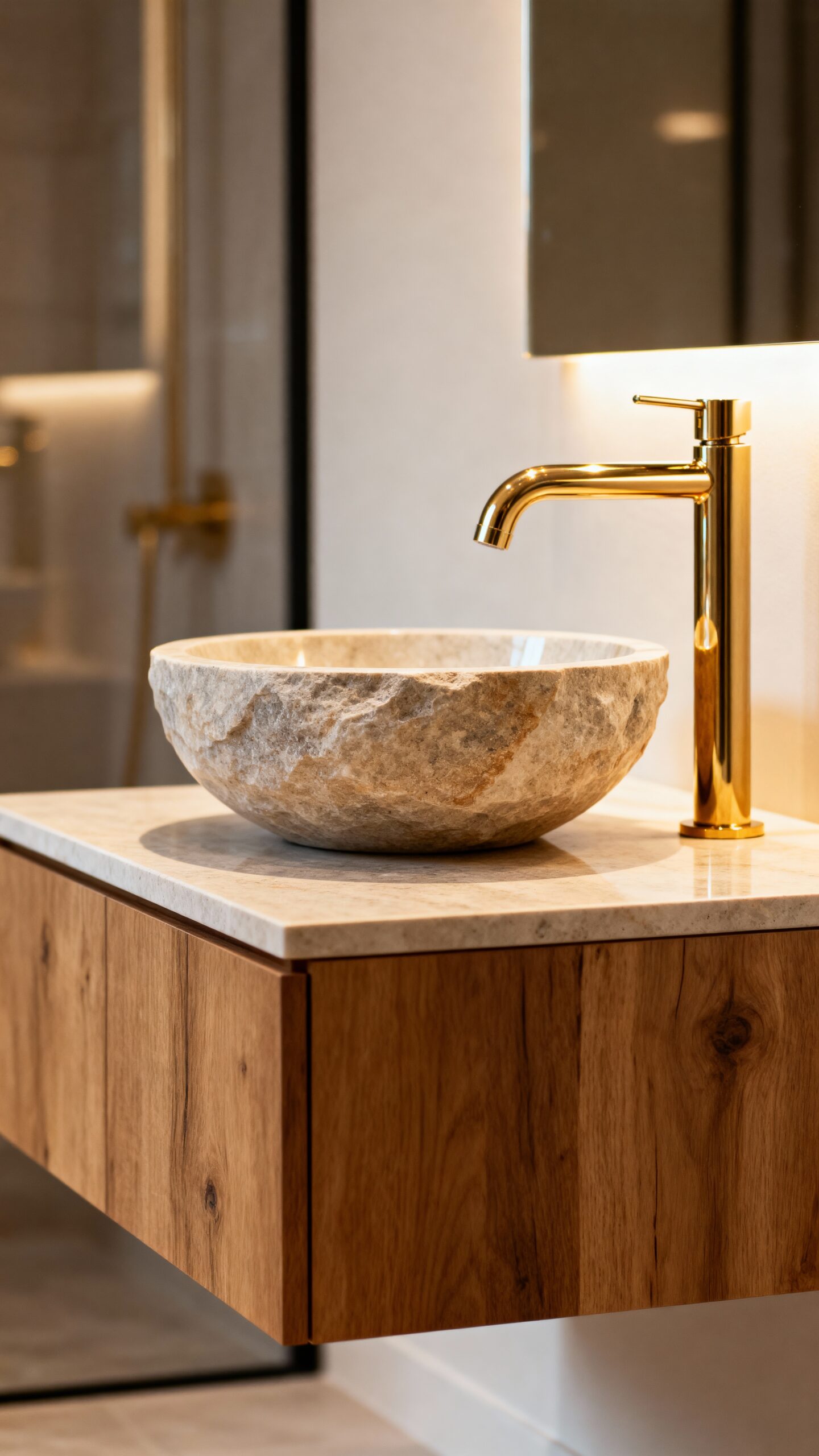 custom vessel sink vanity