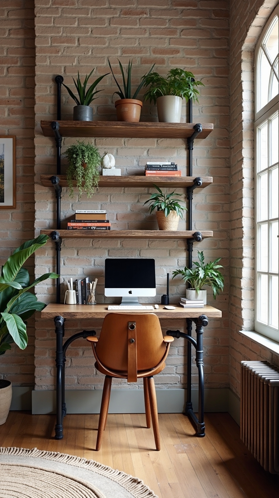 customizable sculptural industrial pipe shelving