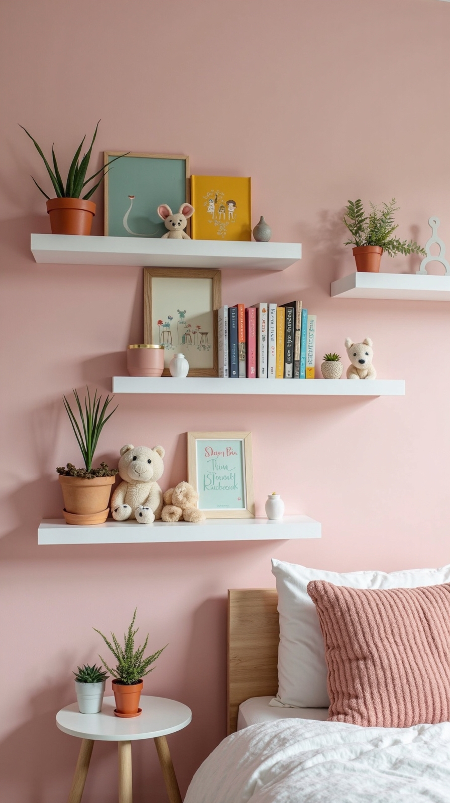 customizable space saving personalized floating shelves