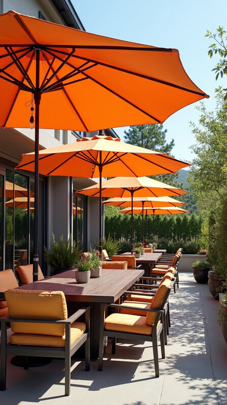 customized multi umbrella patio shade coverage