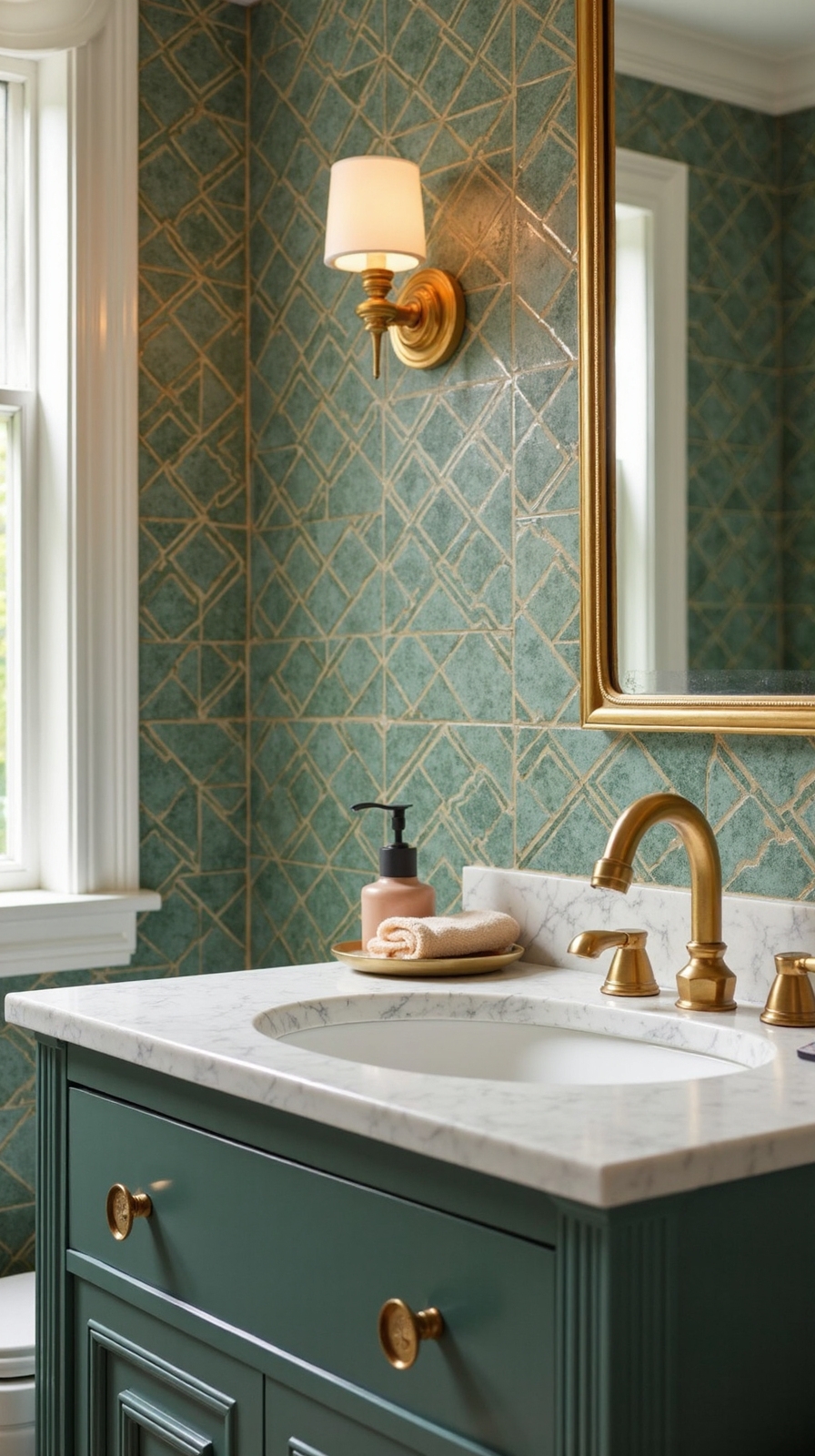 customized vanity backsplash design statement