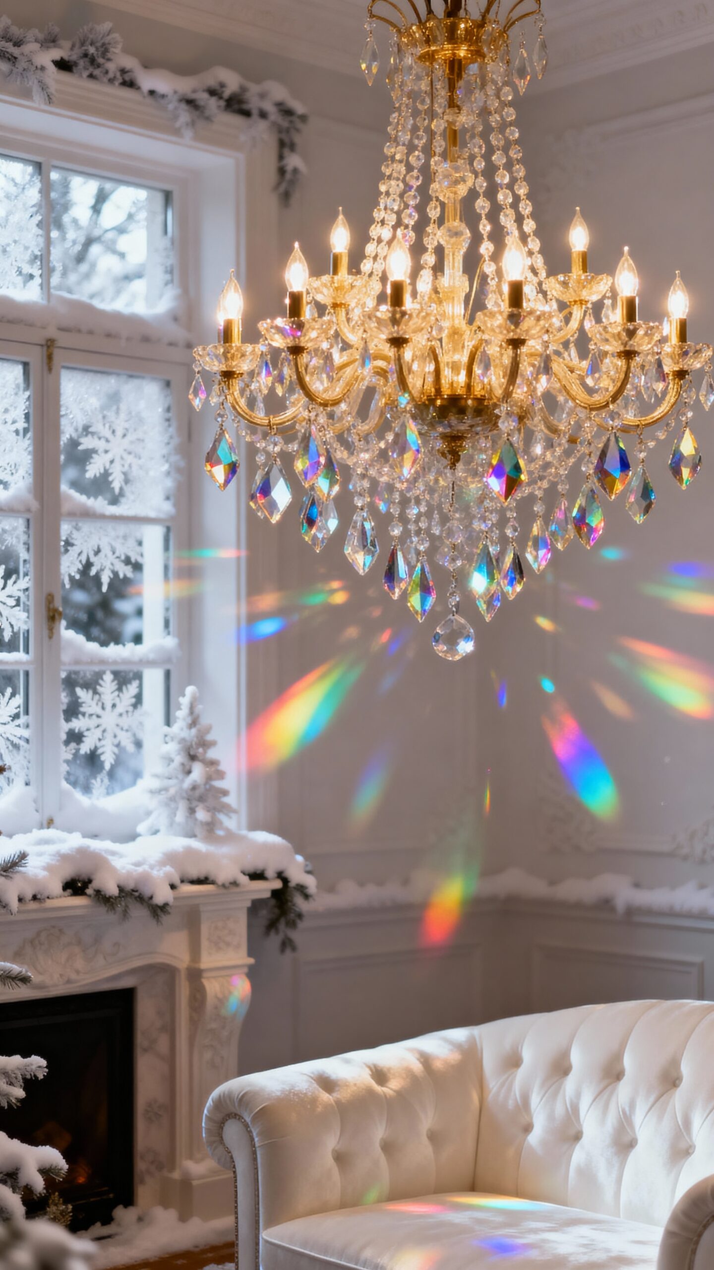 dazzling winter crystal lighting decor