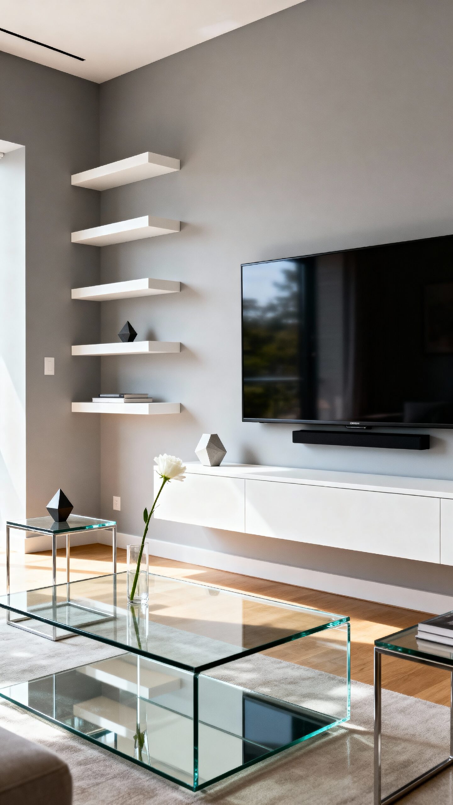 declutter surfaces with wall storage