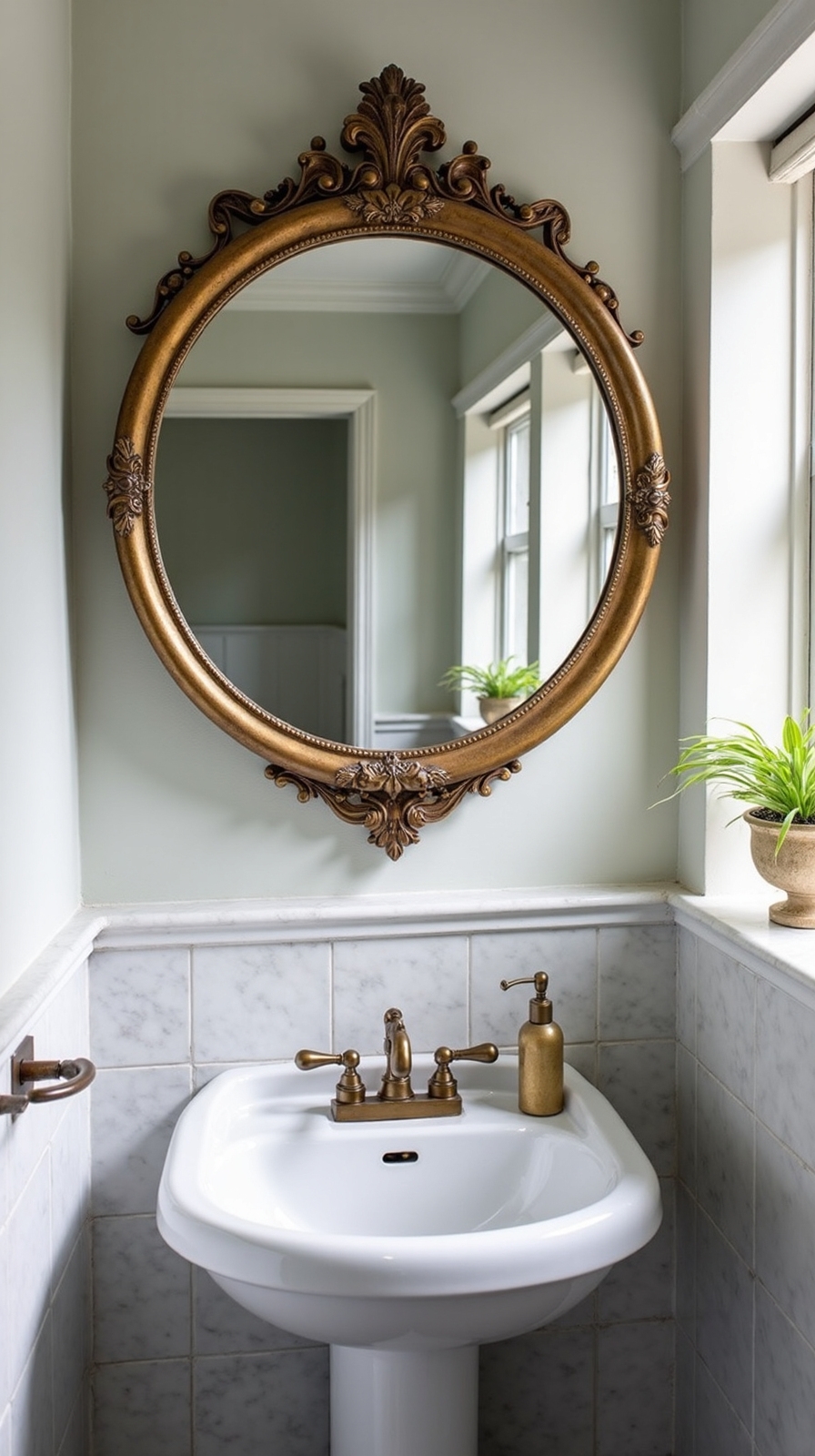 decorative framed mirrors enhance bathroom style