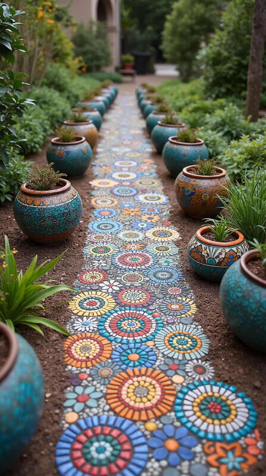 decorative mosaic stepping stone diy project