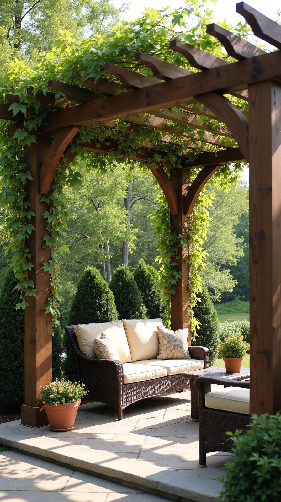 decorative overhead shade structures enhance patio experience