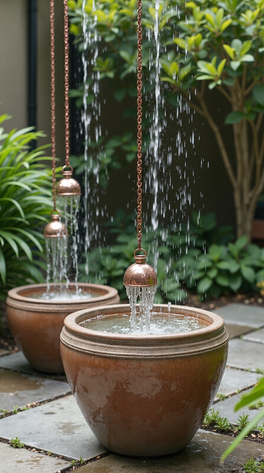 decorative rain chains water collection