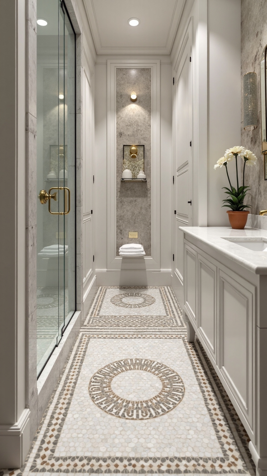 decorative tile patterns transform shower floors