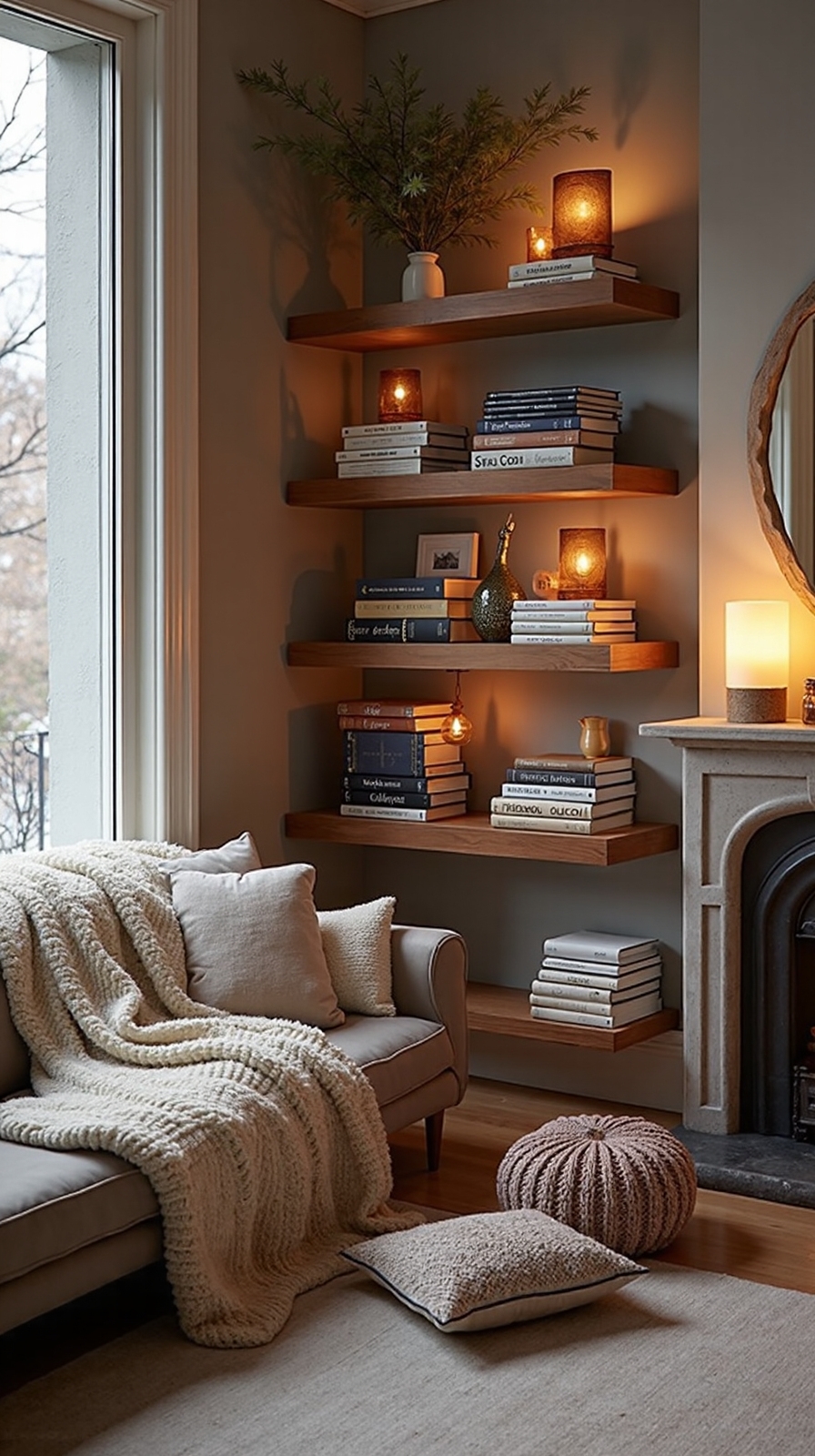 decorative winter book display
