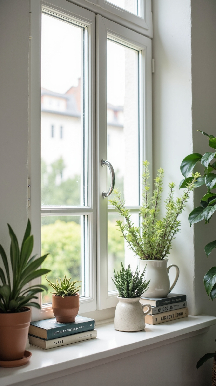 decorative yet functional window shelves