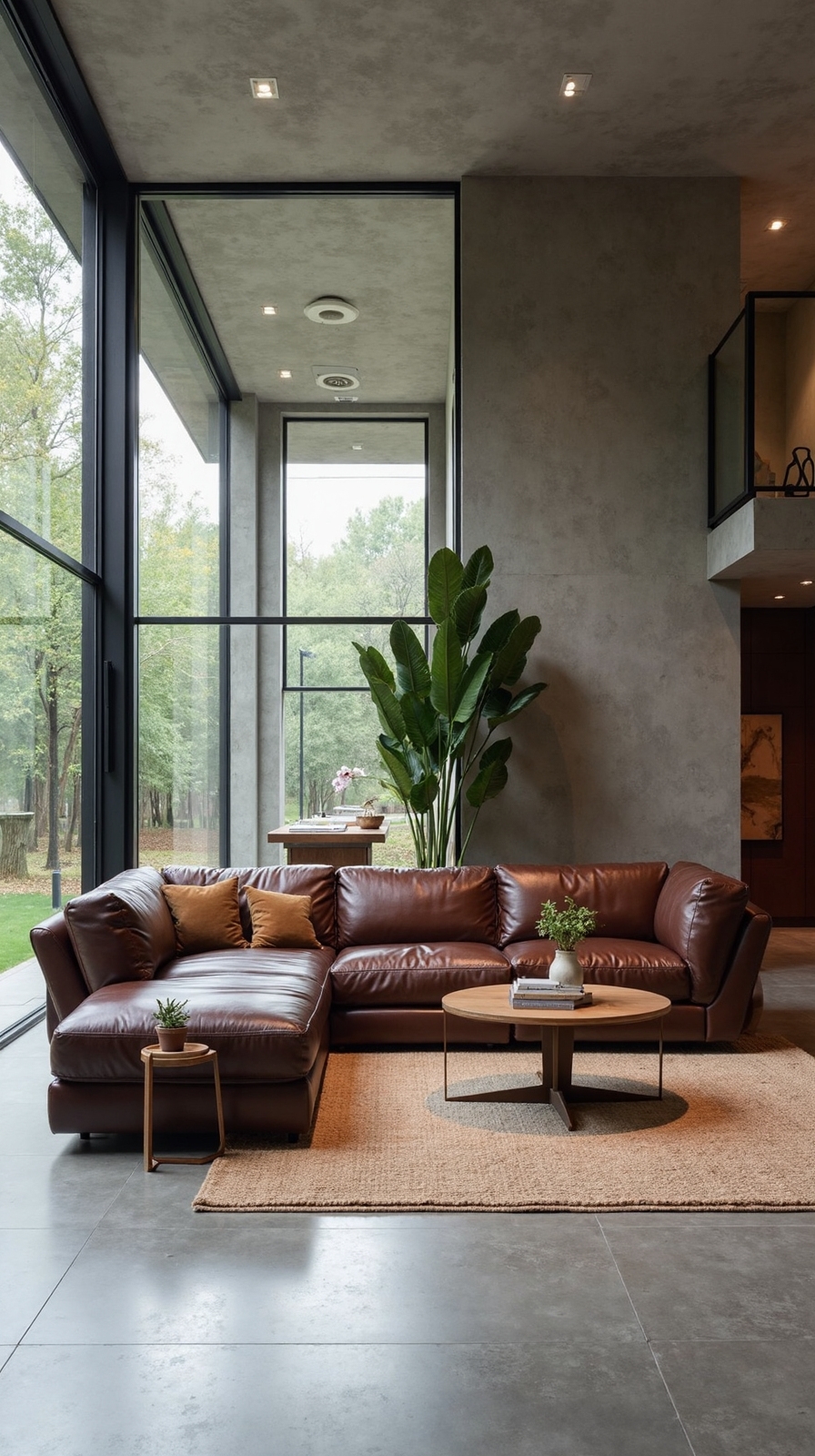 defining open concept with leather