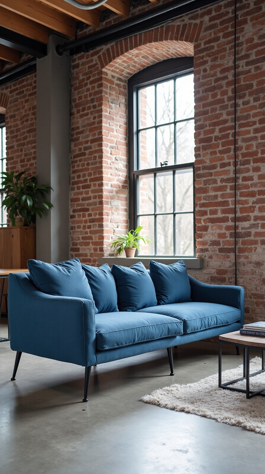 denim blue industrial modern comfort