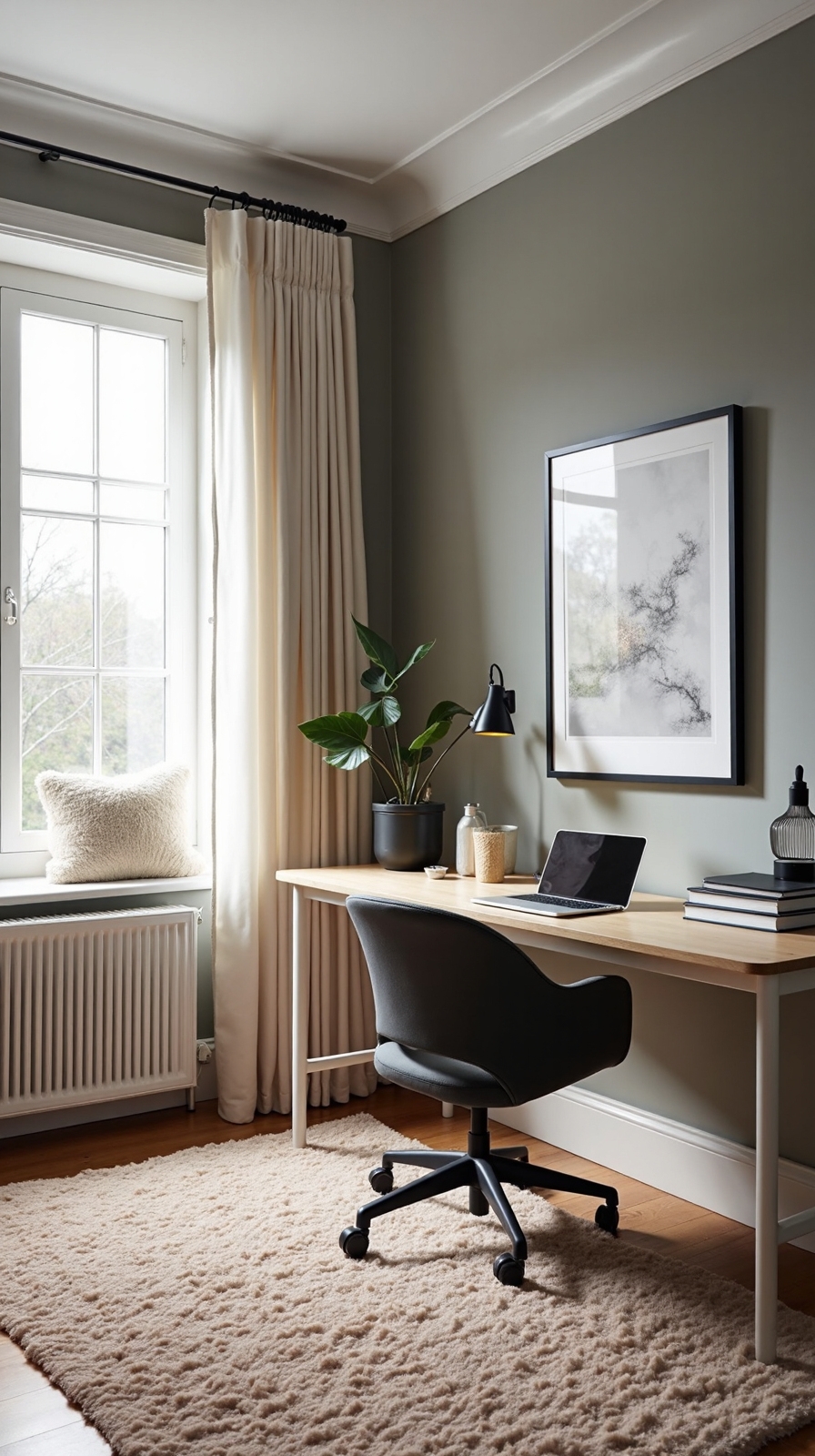 designate workspace with textured rugs