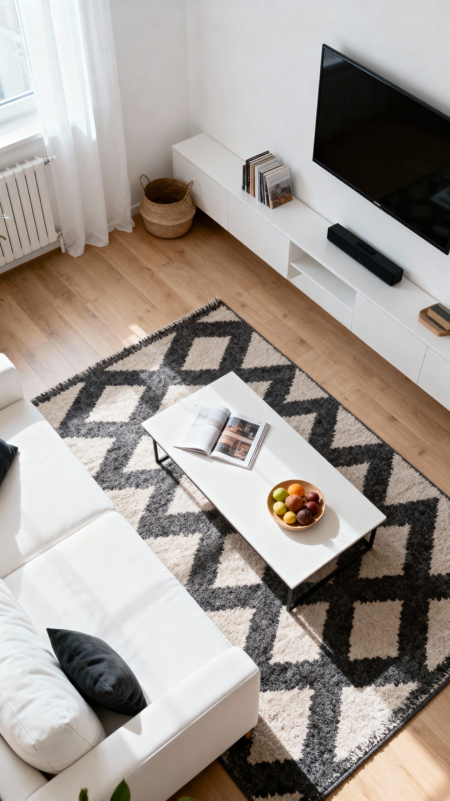 designate zones with area rugs