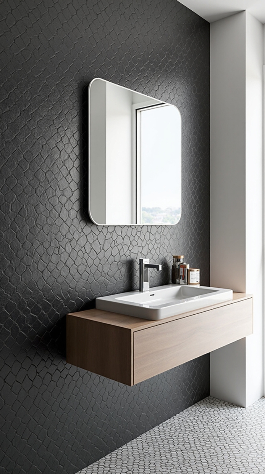 dramatic geometric statement walls