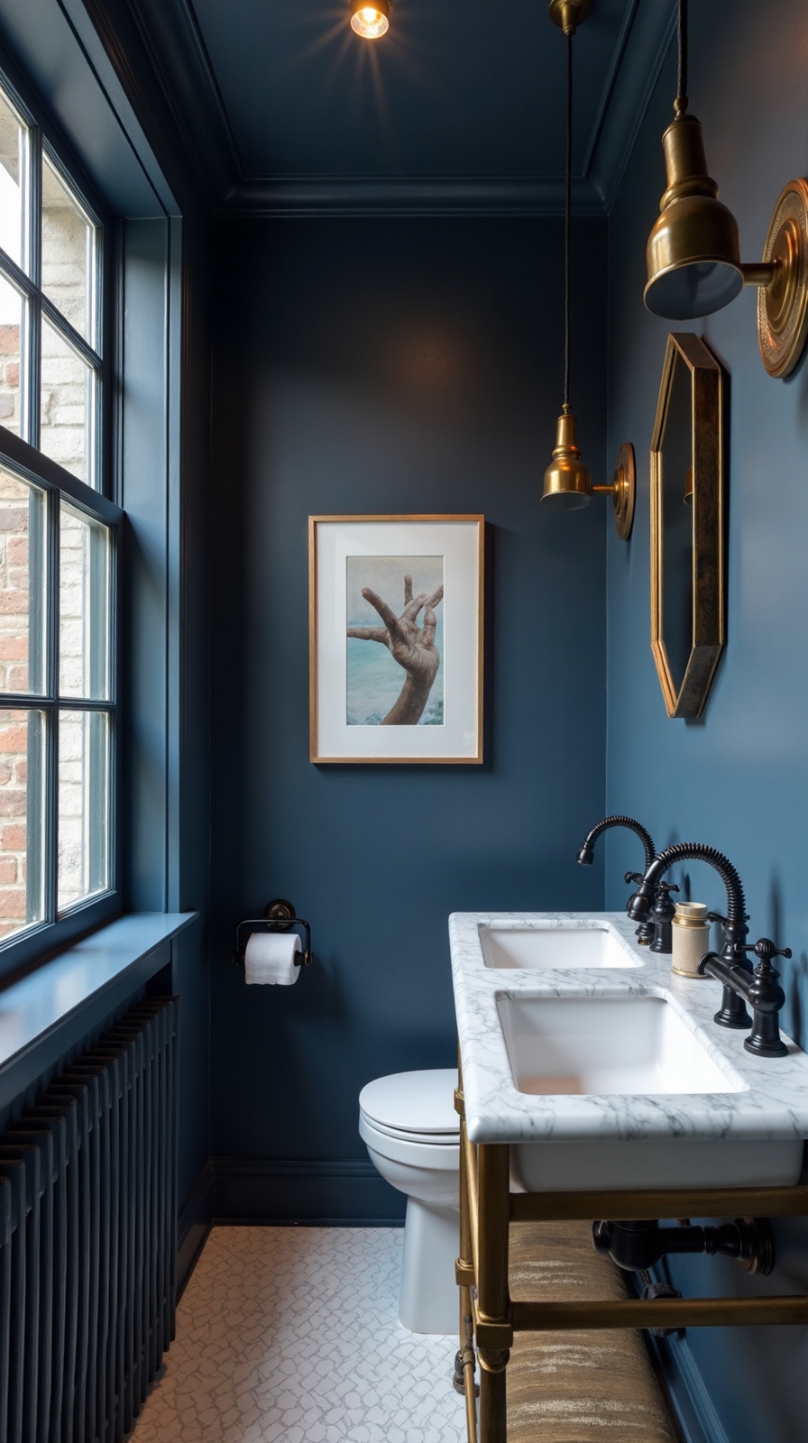 dramatic height illusion through blue ceiling