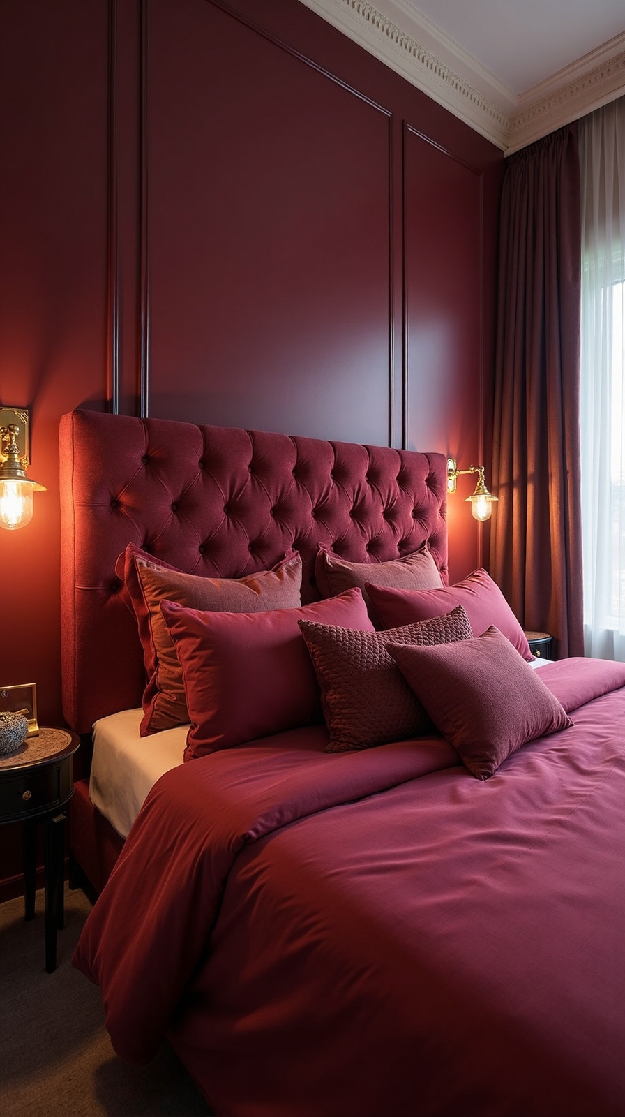 dramatic luxurious textured metallic accented burgundy