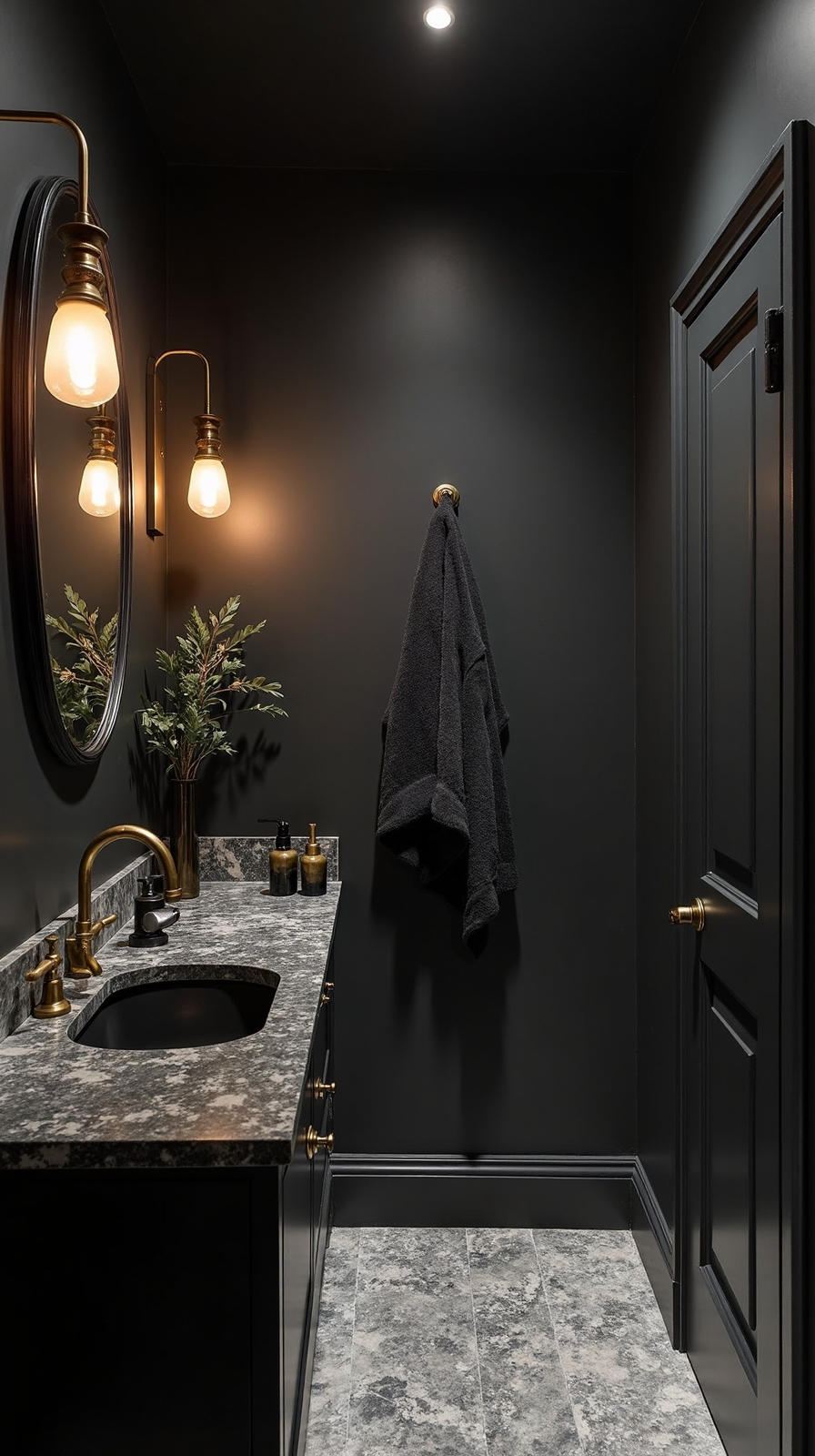 dramatic matte black bathroom transformation