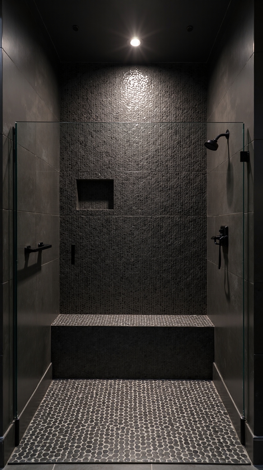 dramatic textured bold bathroom feature wall