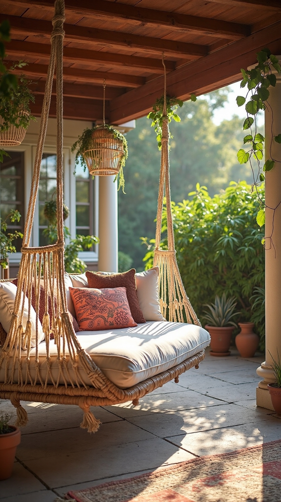 dreamy bohemian outdoor hanging daybed