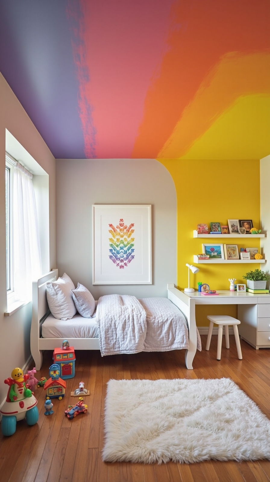 dreamy ombr rainbow ceiling design
