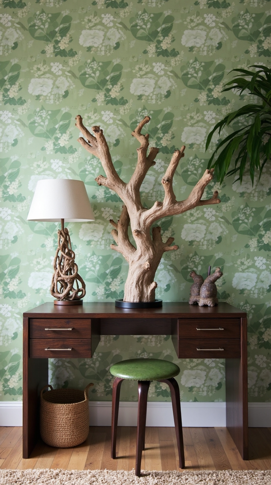 driftwood branch natural organic office decor