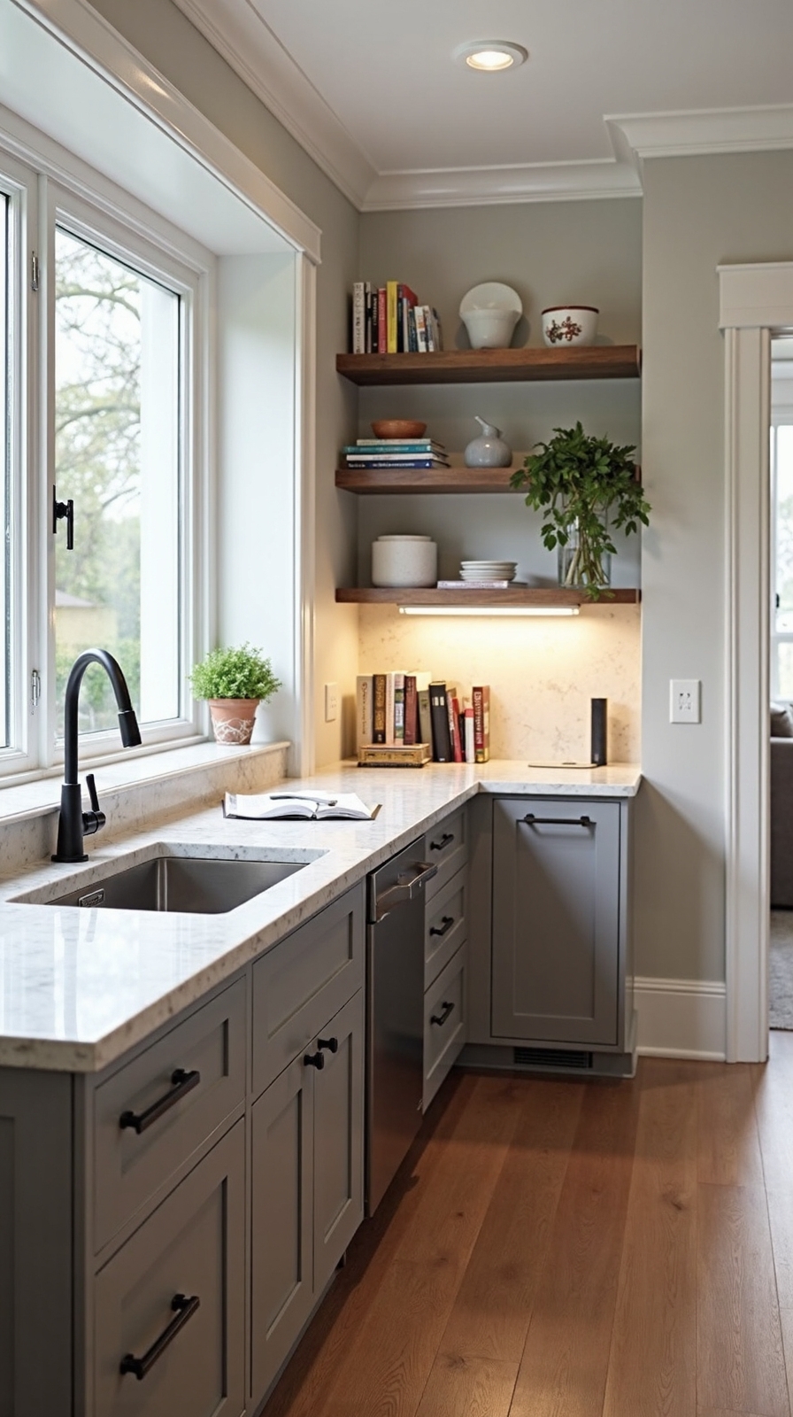 dual purpose kitchen peninsula workstation conversion