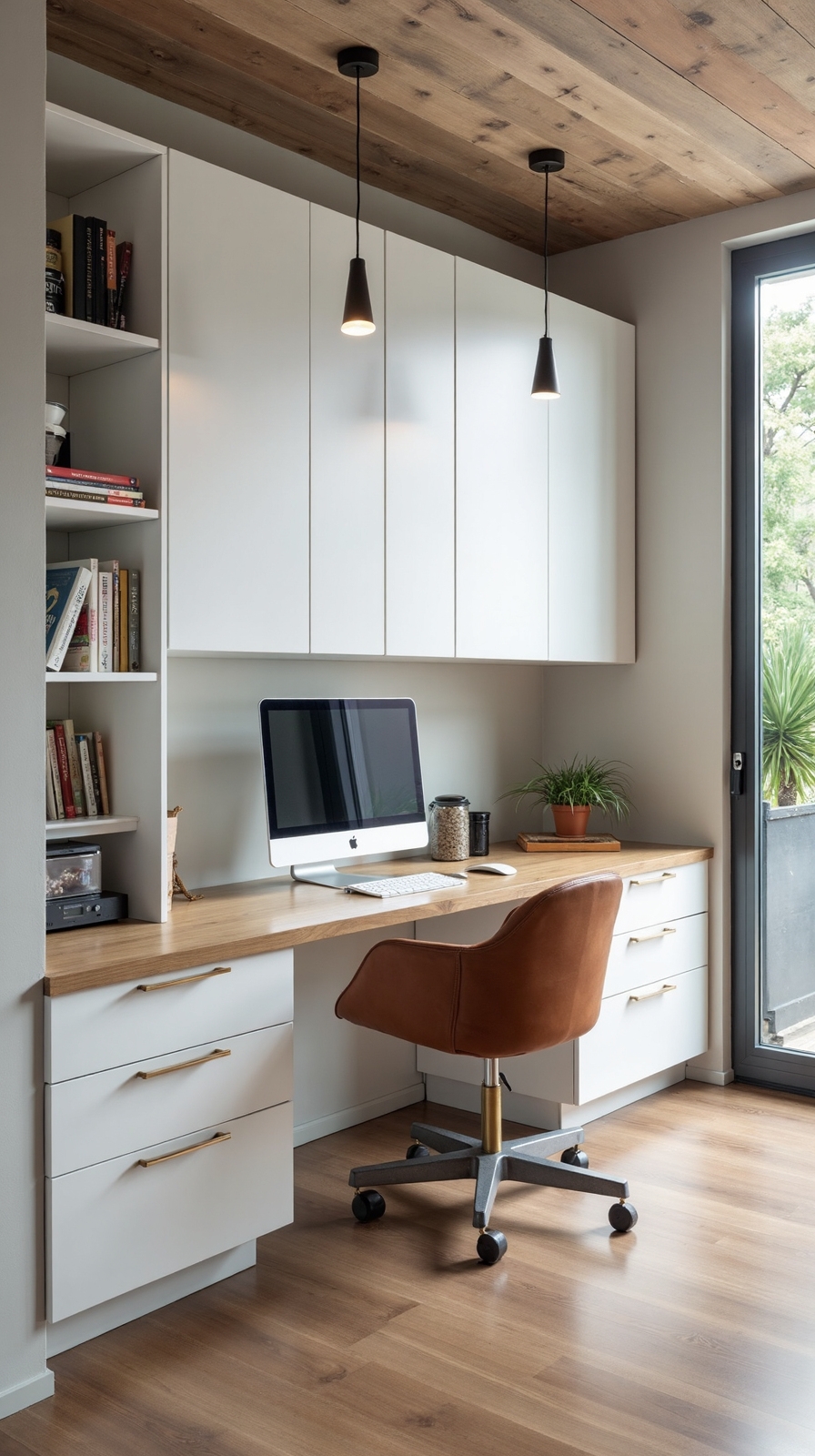 dual purpose loft office with built in storage