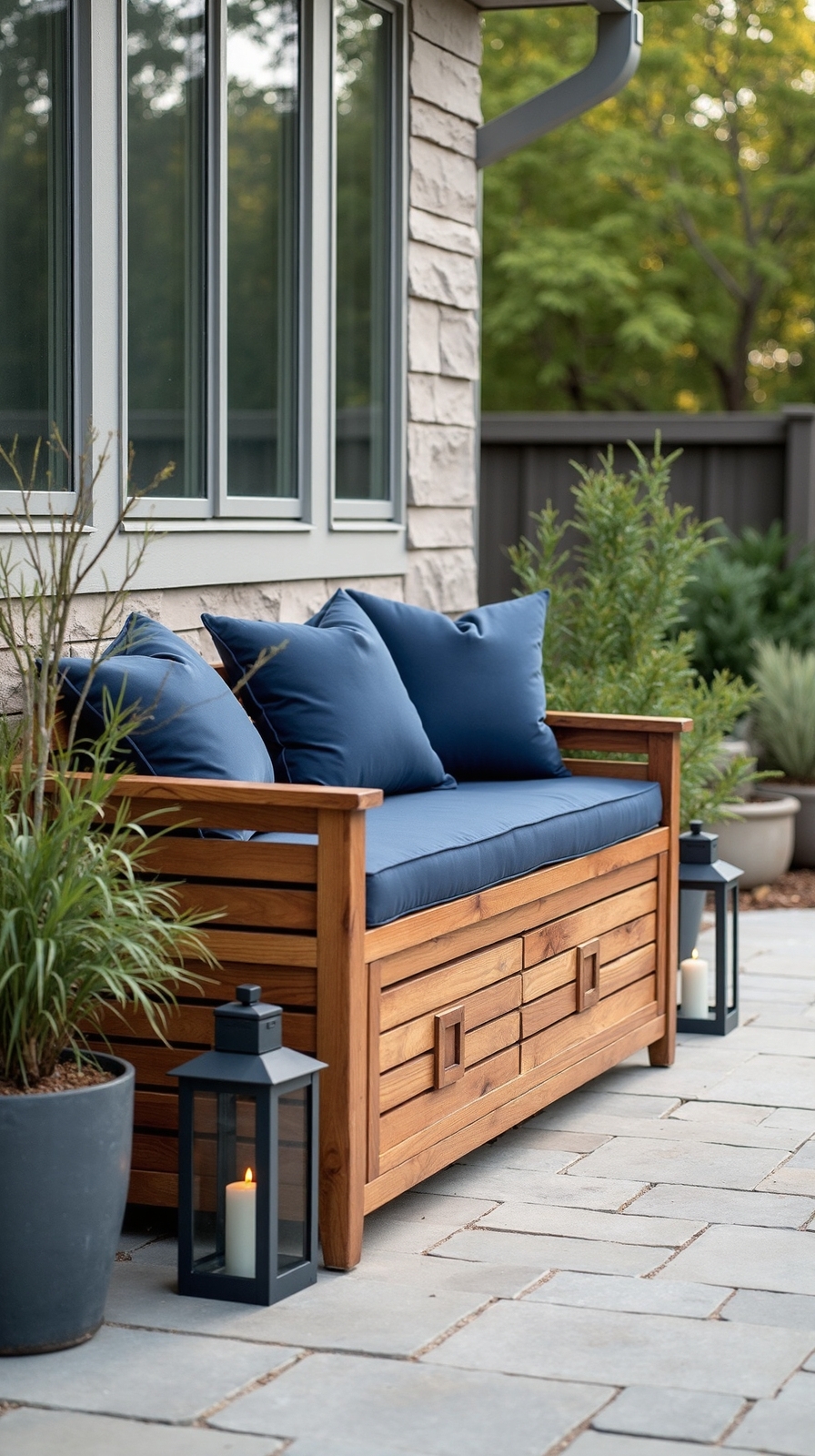 dual purpose weather resistant cushioned storage seating