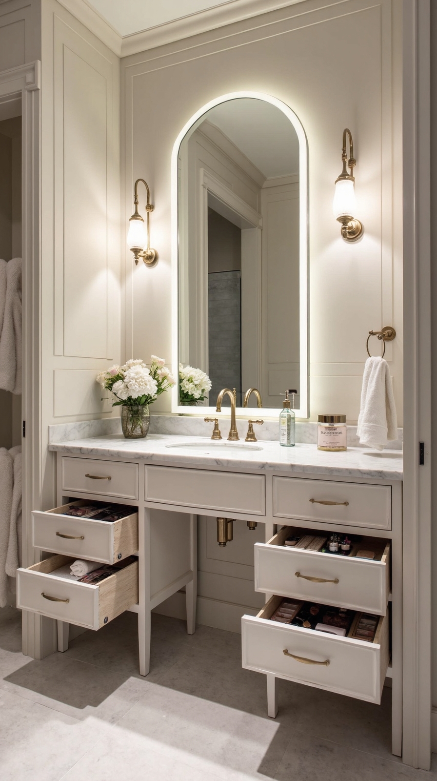 dual use vanity with makeup station