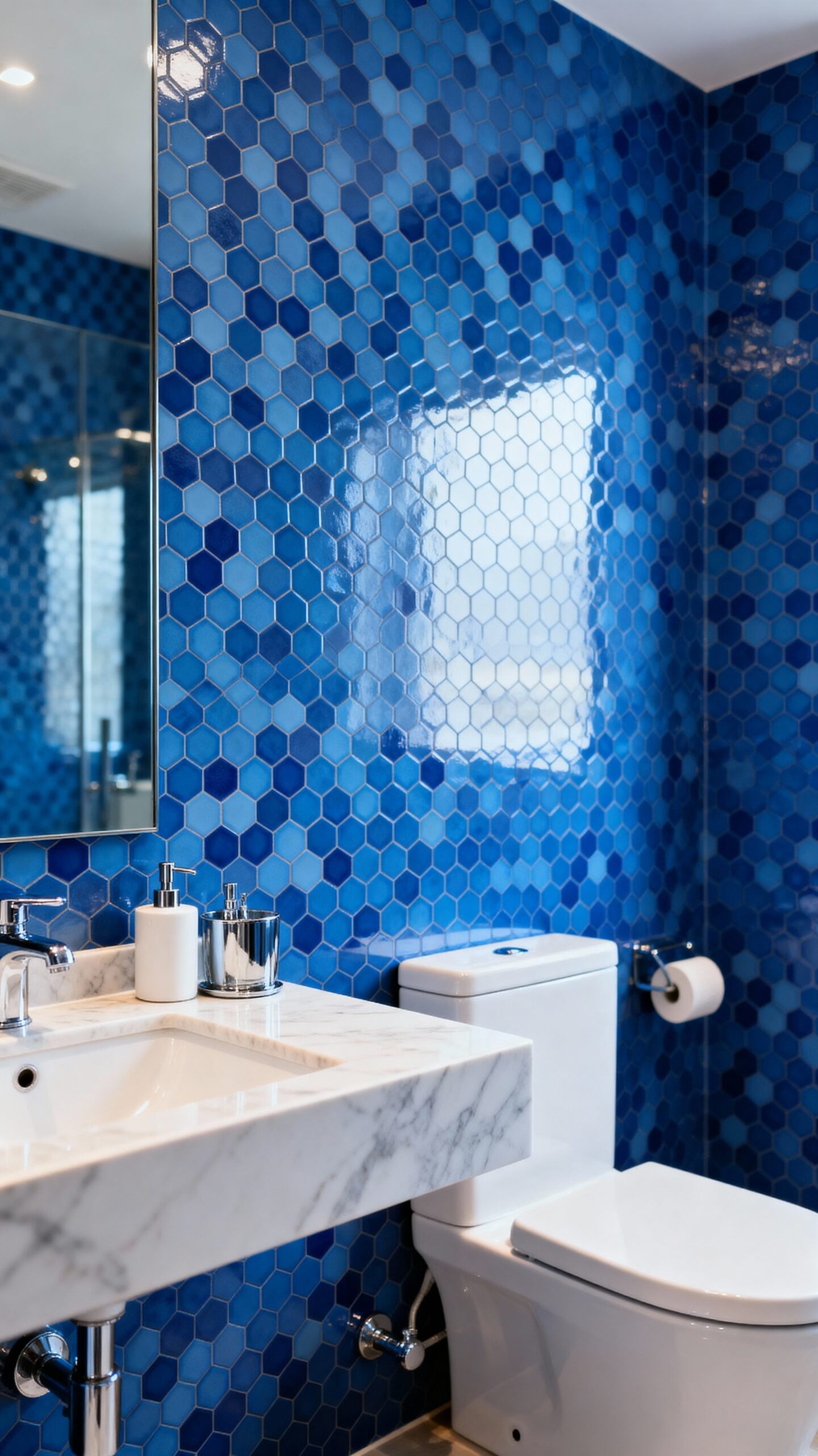 dynamic blue geometric wallpaper