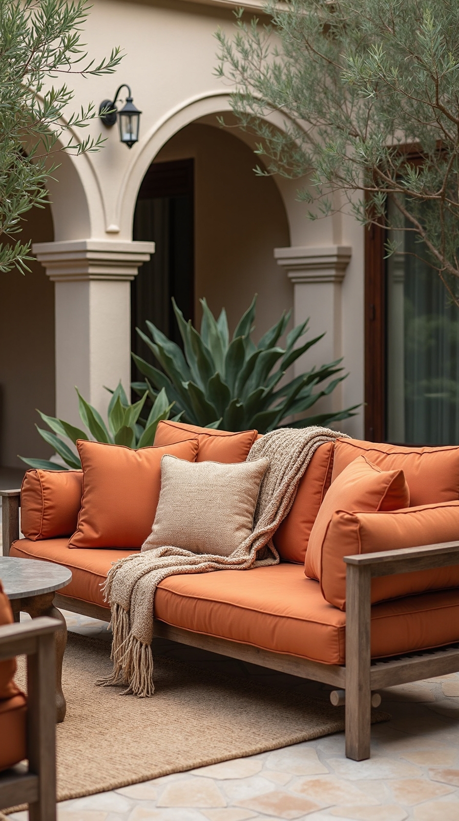 earth toned natural textile patio