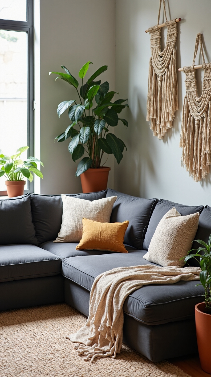 earthy bohemian natural fiber sanctuary